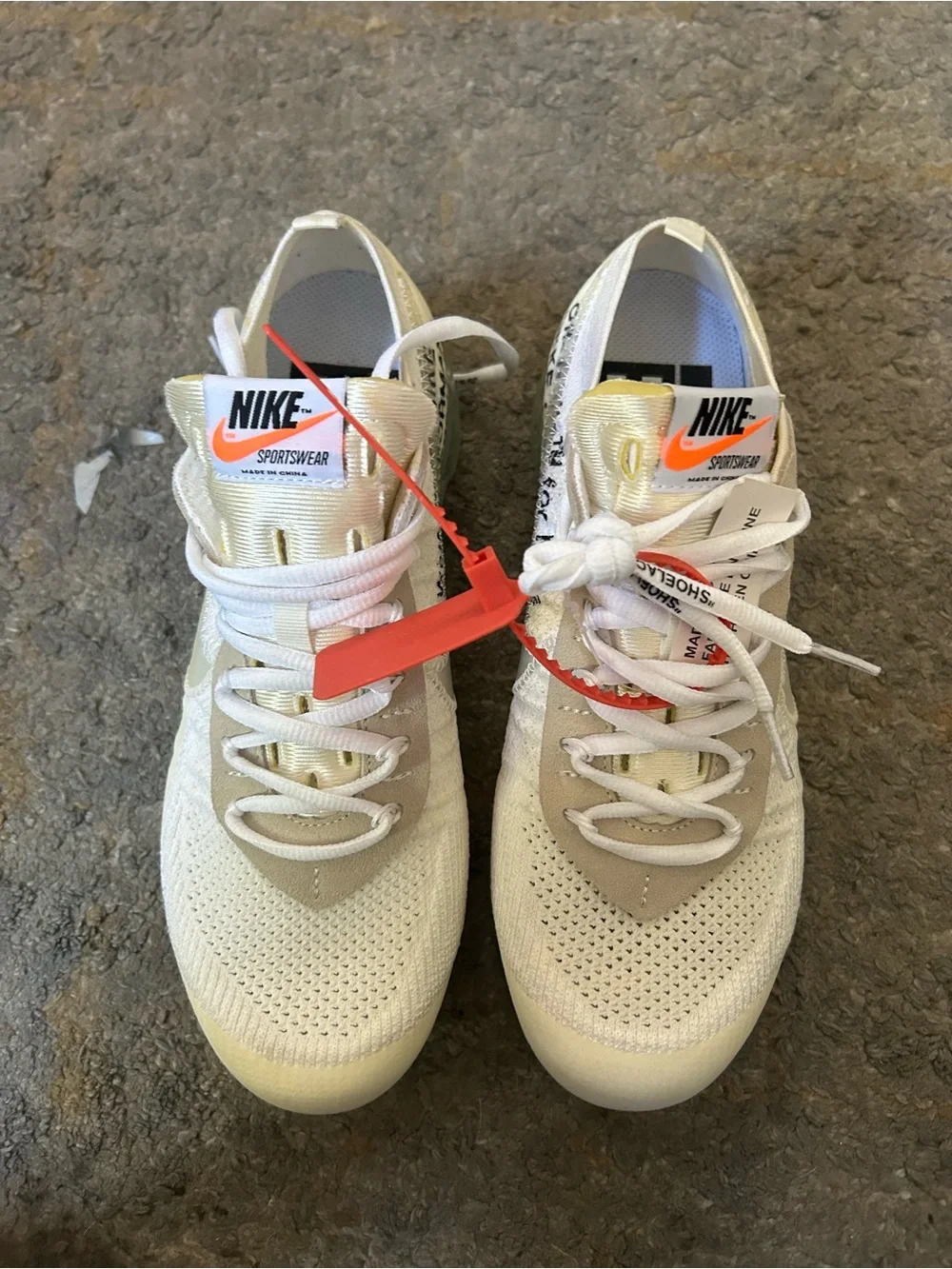 Nike Men's Athletic Shoes White Cream with Orange Accents